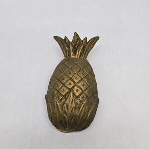 Vintage Brass Max Key Pineapple Door Knocker Heavy Made in Taiwan 6x3 Tarnish
